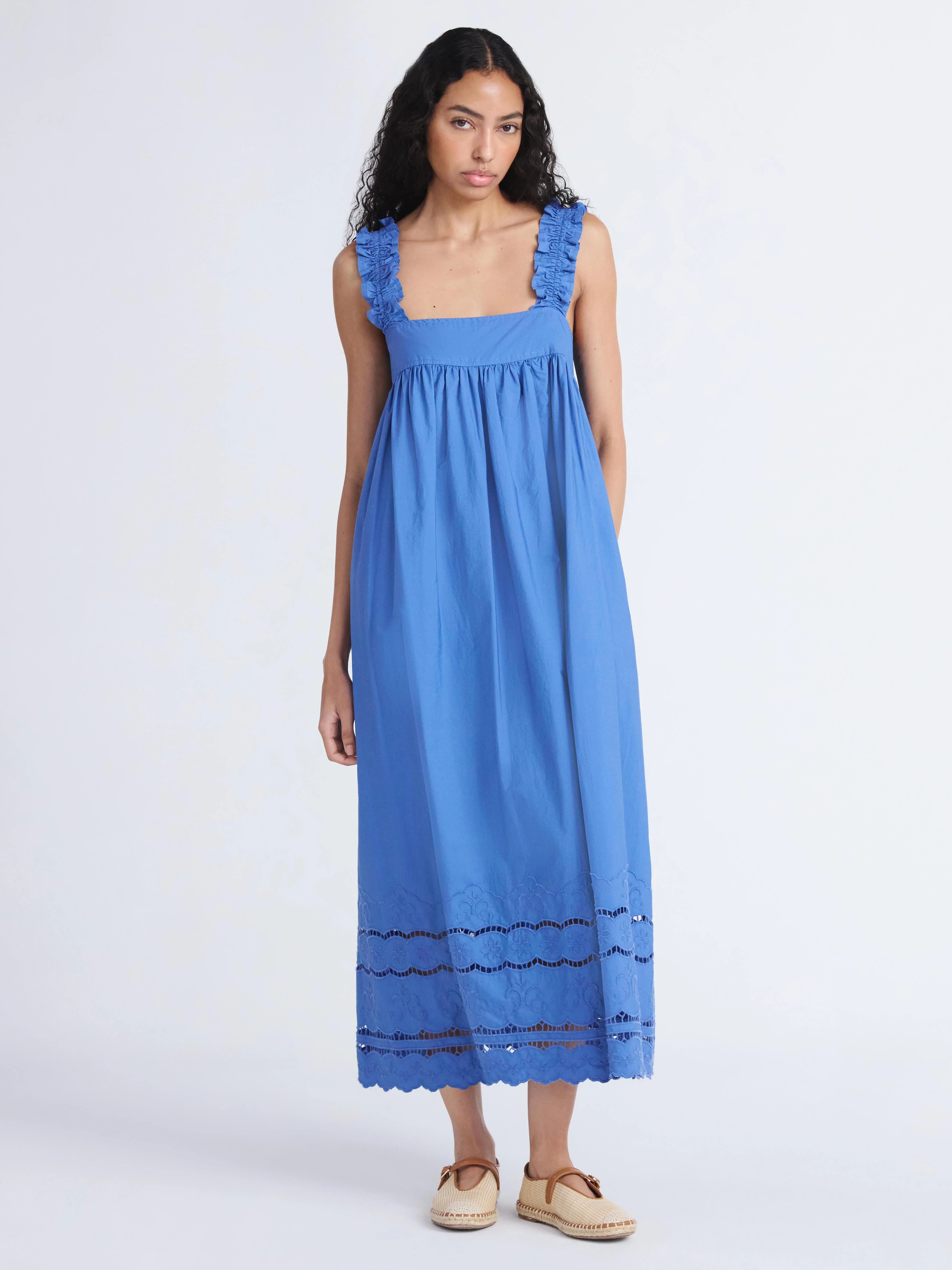 Free Assembly Women's and Women's Plus Sleeveless Cotton Eyelet Maxi Dress, Sizes XS-4X | Walmart (US)