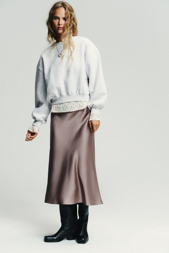 BASIC PLUSH SWEATSHIRT17.99 GBP Grey marl Navy blue Yellow PinkGrey marl | 8417/802/803Put it in ... | Zara UK