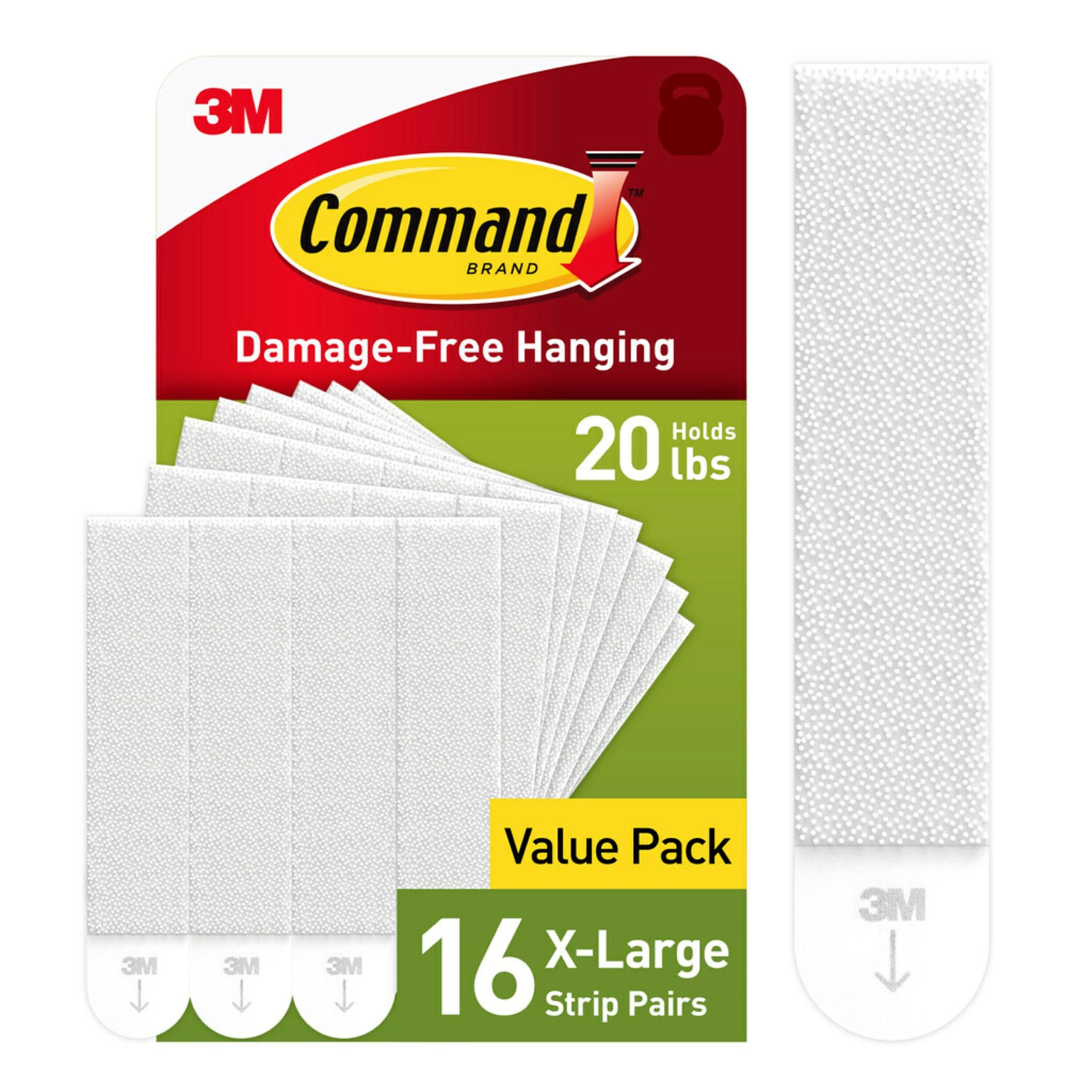 Command 20 lb XL Heavyweight Picture Hanging Strips 16 Pairs (32 Command Strips), Damage Free Han... | Amazon (US)