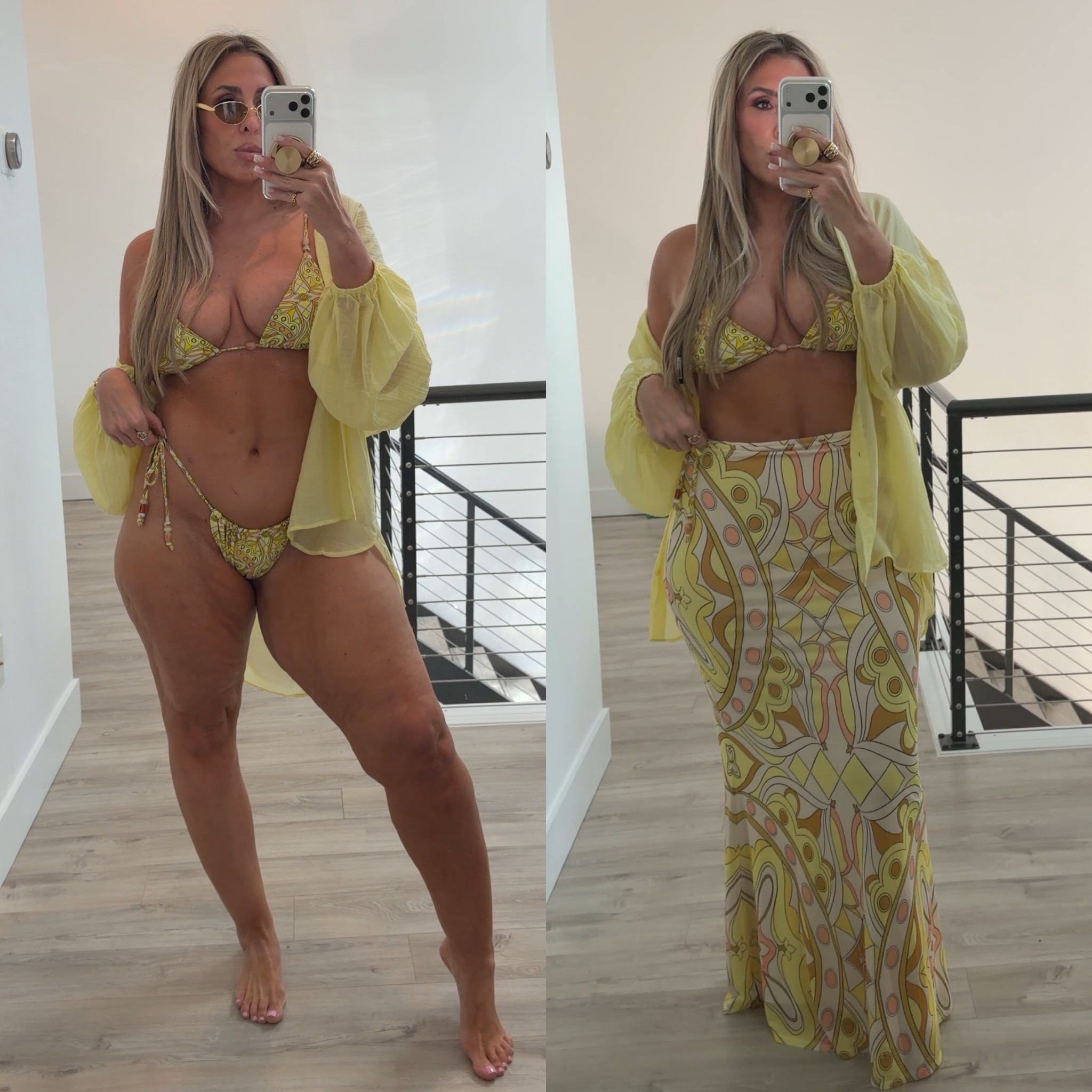 Bomb Swim Look sold at nordstrom and @AFRM. I have a 15% discount code to use on AFRM.com. code is: CHRISTINEN15

Linked all pieces to this set. 

bikini size XL (if over 38DD pass on this: that’s my size and just barely fits.)

Skirt L (stretchy) linked the matching top. I went with a the amazon button down. 

There is a sheeer long sleeve matching top (linked). I opted for this amazon button down top is part of a shirt set XL. Perfect match. 

#LTKMidsize #LTKootd #LTKSwim

#LTKSwim #LTKootd #LTKMidsize