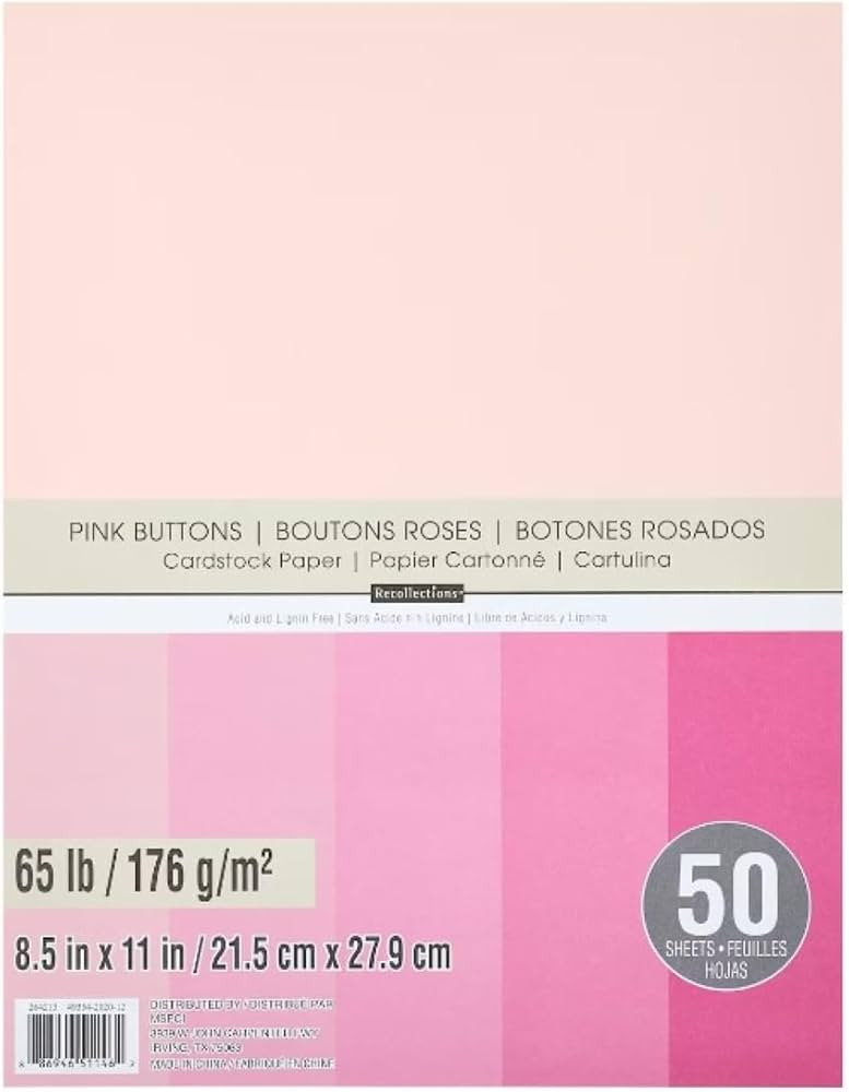 Recollections Cardstock Paper, 8 1/2 X 11 Pink Buttons - 50 Sheets | Amazon (US)