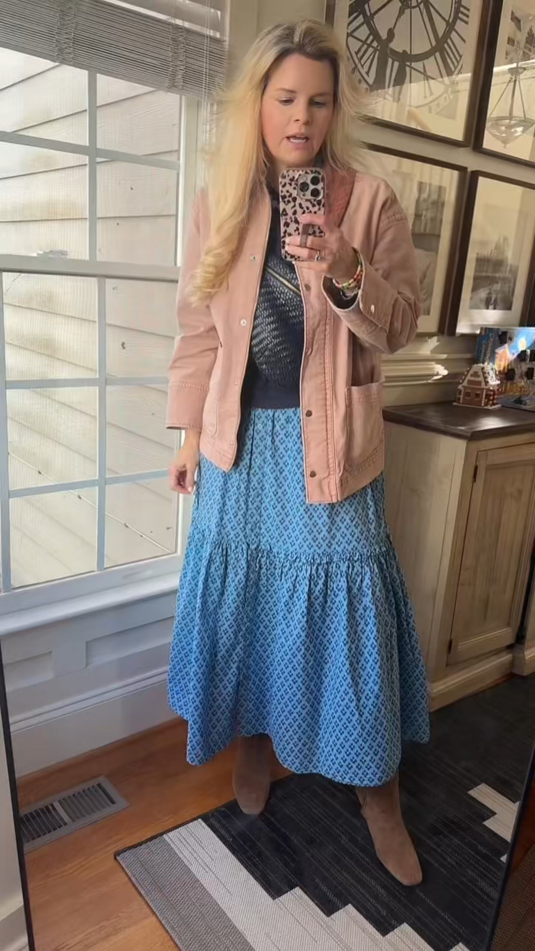 Anyone else wear their nametag all day 😂 oops
Sized down to a small in the top 
wearing a medium in the skirt
use code BECKY25 on my necklace 


#LTKGiftGuide #LTKSaleAlert #LTKHoliday