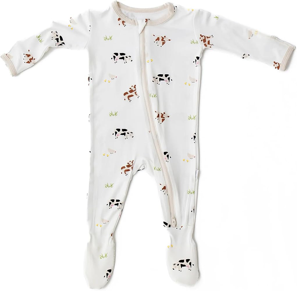 Soft Baby Bamboo Viscose Footie Pajamas, Zipper Closure, 0-24 Months | Amazon (US)