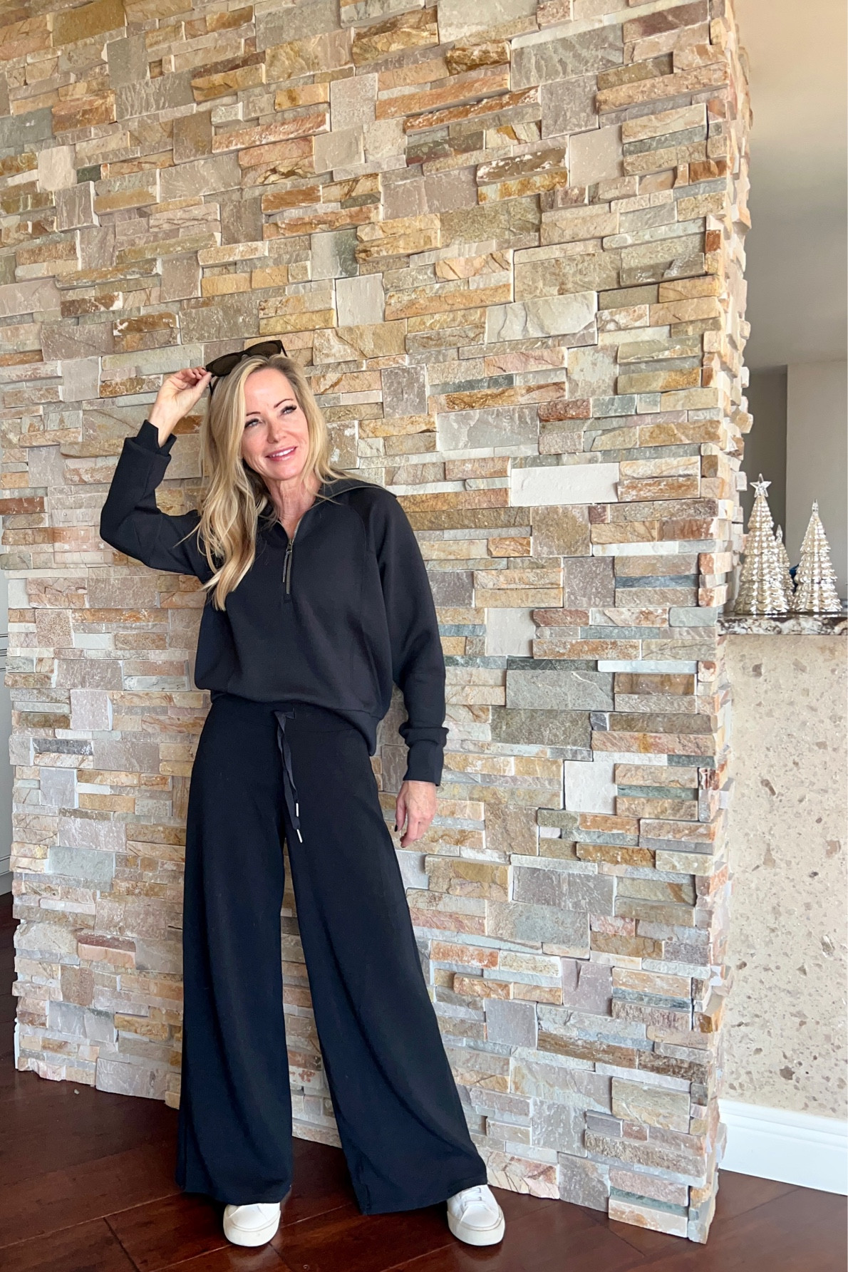 Cozy wide leg pants and half zip hoodie set

#LTKstyletip #LTKHoliday #LTKSeasonal