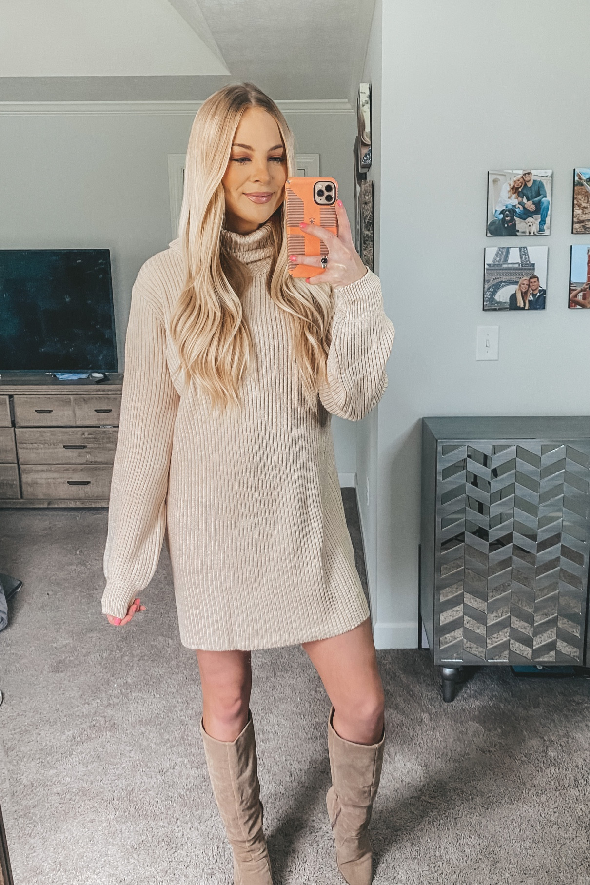 Bump friendly dress, fall sweater dress, cute fall outfit, neutral sweater dress 

#LTKSeasonal #LTKstyletip