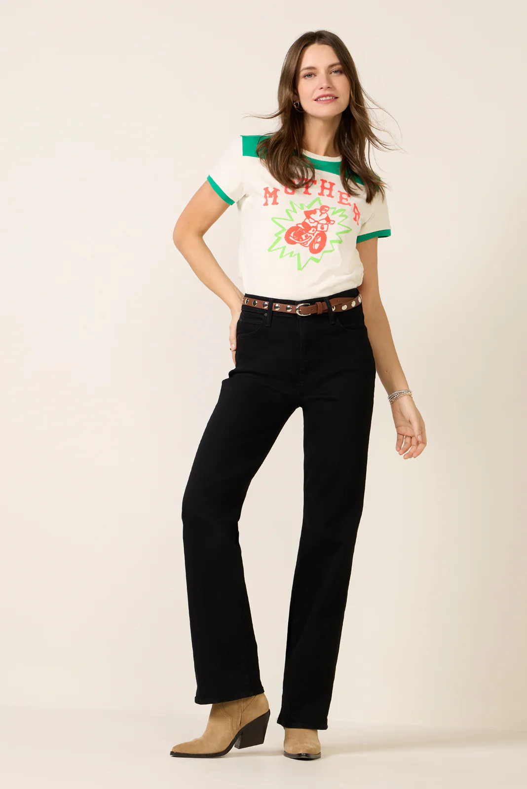 MOTHER Women's The Kick It Jeans, Size 26, Black | Evereve