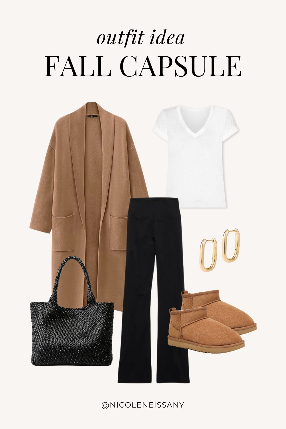 Fall Capsule Wardrobe Outfit Idea | fall capsule outfit, fall outfit, fall outfits, fall style, fall fashion, fall 2024 fashion, fall outfits 2024, fall trends 2024, fall outfit inspo, fall outfit inspiration, fall capsule wardrobe essentials, fall wardrobe essentials, fall closet essentials, fall essentials, fall basics, fall must haves, neutral capsule wardrobe, neutral outfit, neutral fashion, casual outfit, casual date night outfit, errands outfit, brunch outfit, everyday outfit, lazy day outfit, Abercrombie, Abercrombie denim, Abercrombie jeans, Amazon Fashion, Revolve, Aerie, Nordstrom // fall cardigan, fall coatigan, long cardigan, t-shirt, basic tee, flared leggings, ugg boots, ultra mini ugg boots, ugg boot dupes, gold square hoop earrings, woven tote bag

#LTKSeasonal #LTKShoeCrush #LTKItBag #LTKStyleTip #LTKFindsUnder50 #LTKFindsUnder100 #LTKTravel #LTKSaleAlert 
