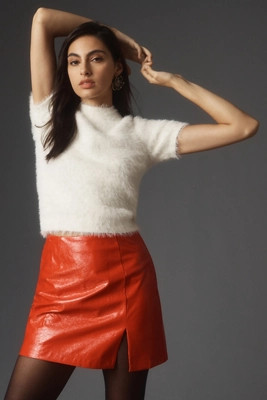 Hutch Faux Leather Metallic Mini Skirt | Anthropologie (US)