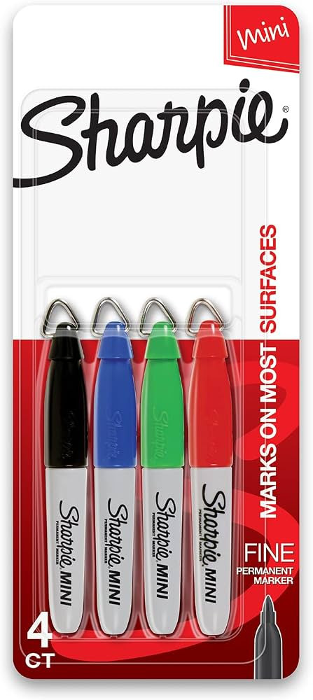 SHARPIE Mini Permanent Markers, Fine Point, Assorted Colors, 4 Count | Amazon (US)