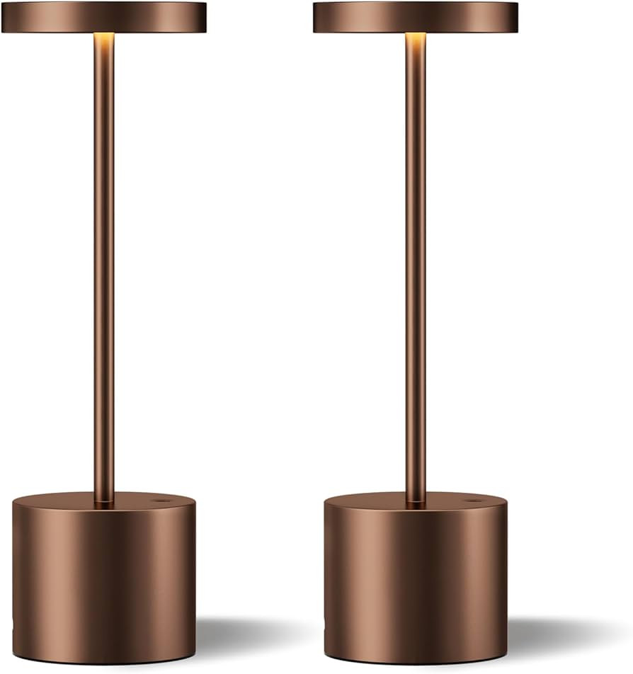 Kakanuo Brown Cordless Lamp Set, Rechargeable Lamp, 3 Color Temperature, LED Outdoor Wireless Lam... | Amazon (US)