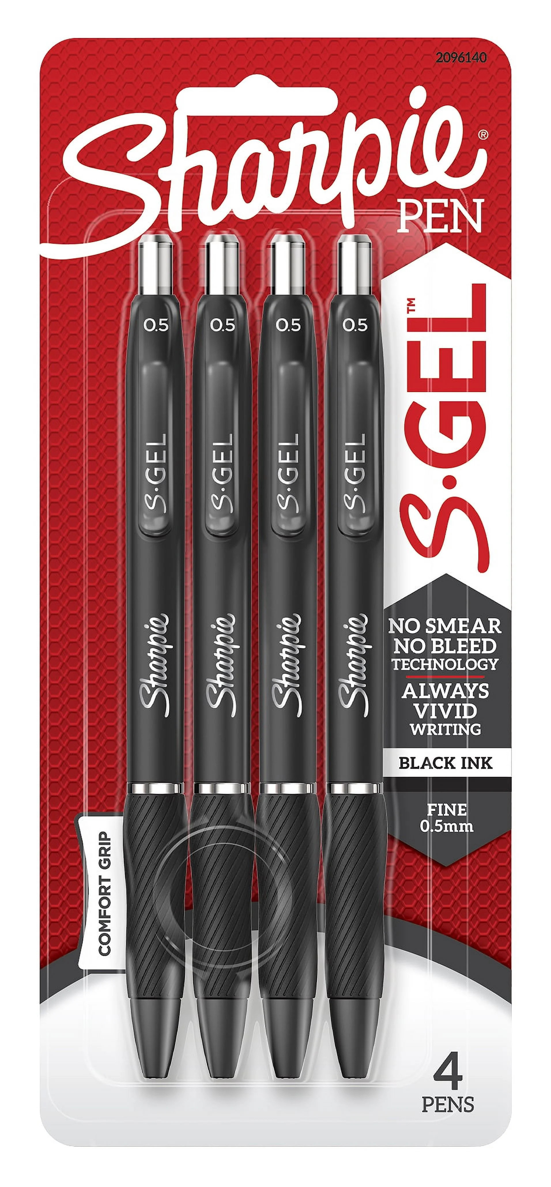 Sharpie S-Gel Pens 0.5 mm Pen Point Size, Black Gel-based Ink, 4 Pack | Walmart (US)