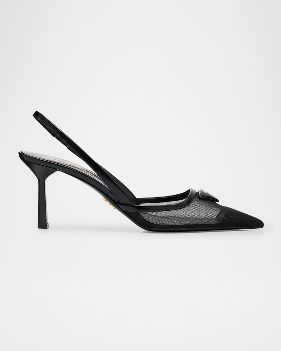 Prada Rete Nylon Mesh Slingback Pumps | Neiman Marcus
