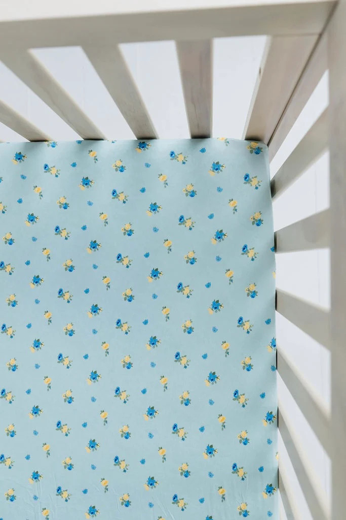 Floral and Gingham Crib Sheet IMJ x Karissa Abbott | In My Jammers