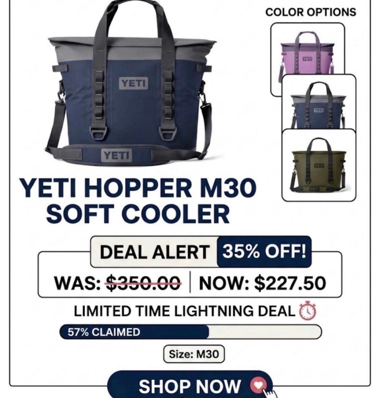 🔥 PRIME DAY FLASH SALE ALERT! 🔥
The incredibly rare YETI Hopper M30 is 35% OFF right now! This is a Prime Day Lightning Deal, and they are claiming fast (over 50% gone already!). Check out the price slash in the image.
This is the perfect rugged cooler for the beach, camping, or upcoming road trips. Grab yours at this rare price before it’s gone!
Shop directly in my bio ➡️ [Insert Your LTK Link Here]
#LTKsalealert #amazondeals #primeday #yeticooler #yetihopper #amazonprimeday #LTKtravel