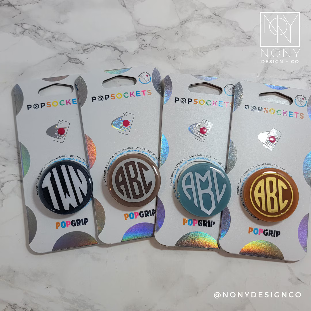 Custom Monogram Phone Grip | Personalized PopSocket™ in Any Color! | Customized Phone Grip | Va... | Etsy (US)