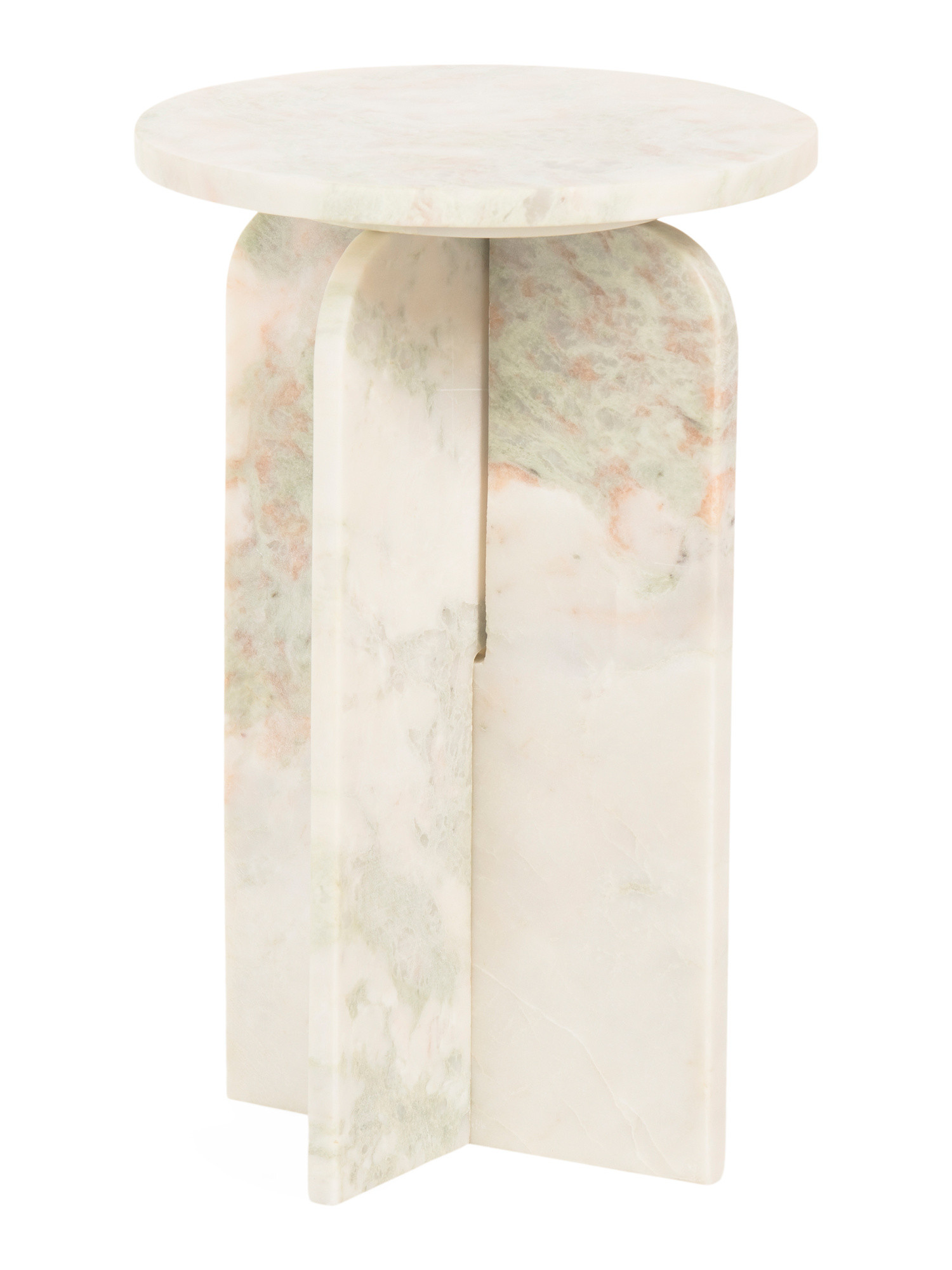 20x13 Solid Marble Round Accent Table | TJ Maxx