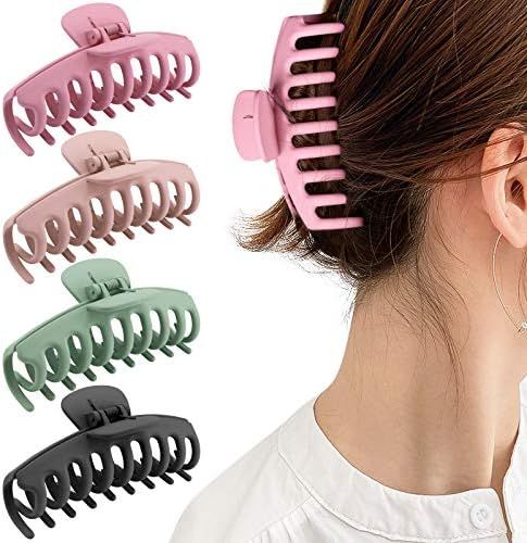 Gifeel Big Hair Claw Clips, 4.33 Inch Non Slip Large Claw Hair Clips for Women and Girls Thin Hai... | Amazon (US)