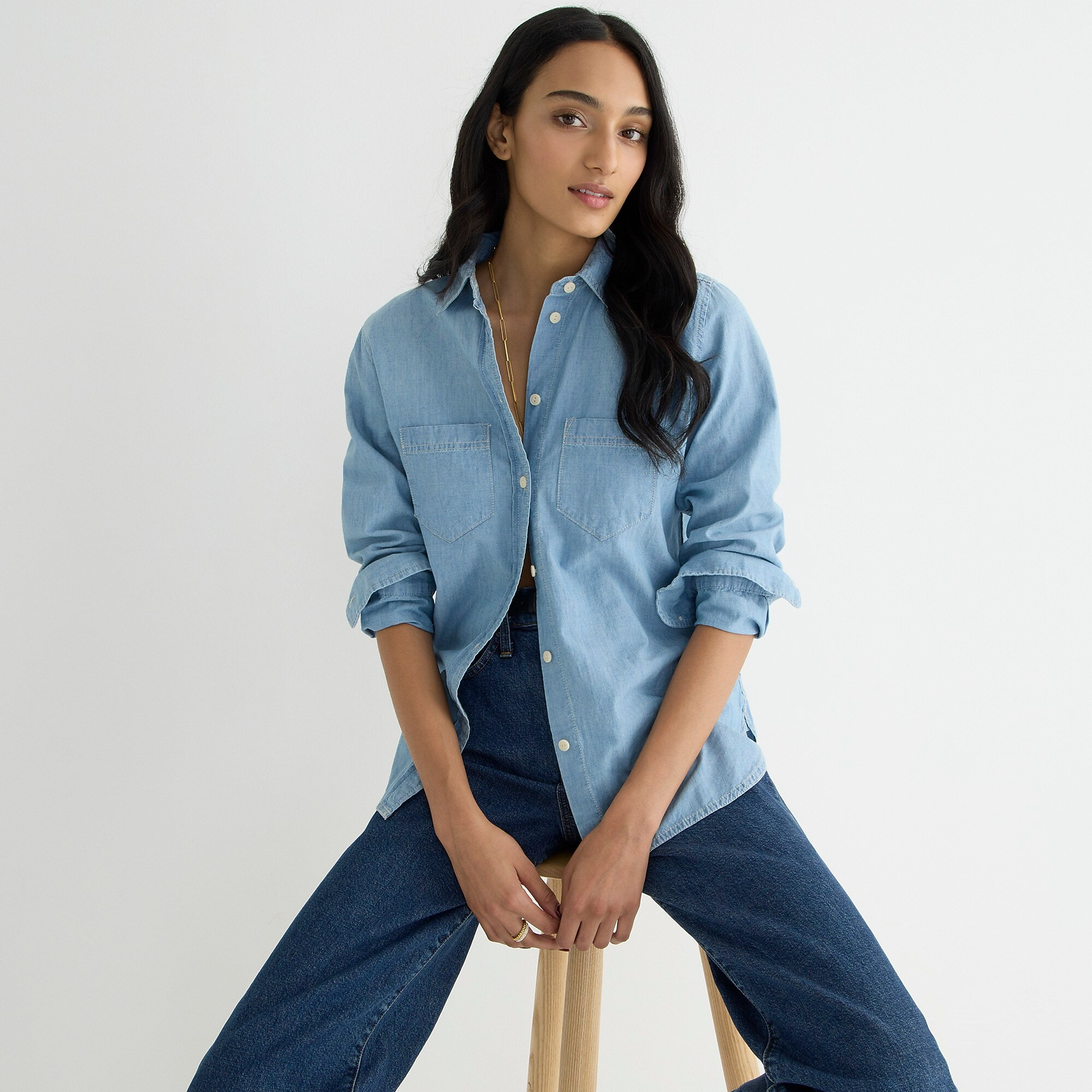Classic-fit chambray shirt | J. Crew US