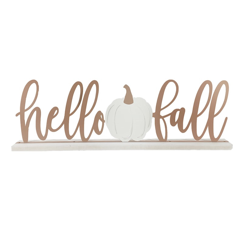 Hello Fall Metal Cutout Table Sign, 23" | At Home