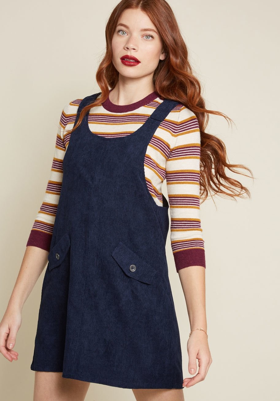 Sociable Scholar Corduroy Jumper in Rust | Modcloth