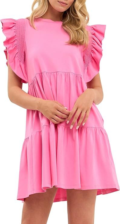 English Factory Knit Ruffled Mini Dress | Amazon (US)
