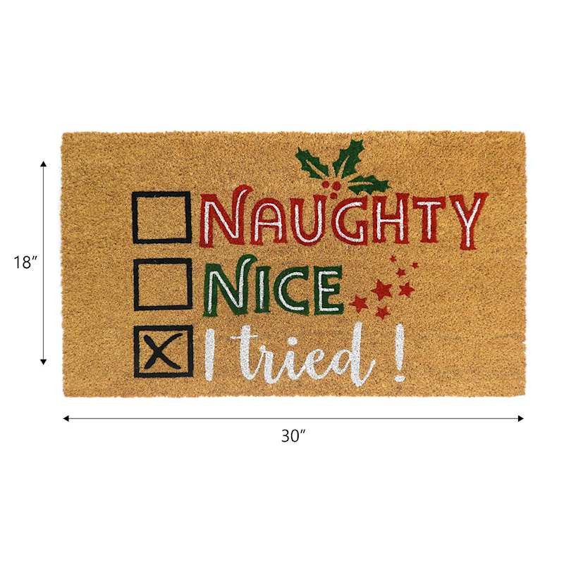 Naughty Nice I tried Coir Mat, 18x30 | At Home