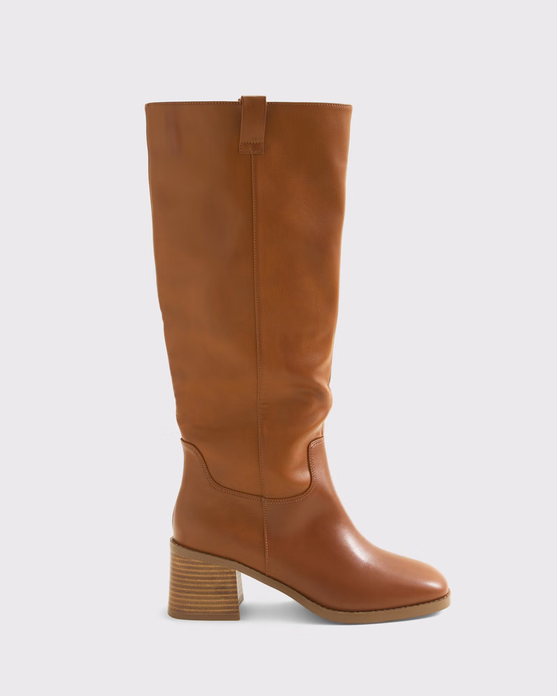 Abercrombie & Fitch Women's Essential Calf Boots in Brown - Size 6.5 | Abercrombie & Fitch (US)