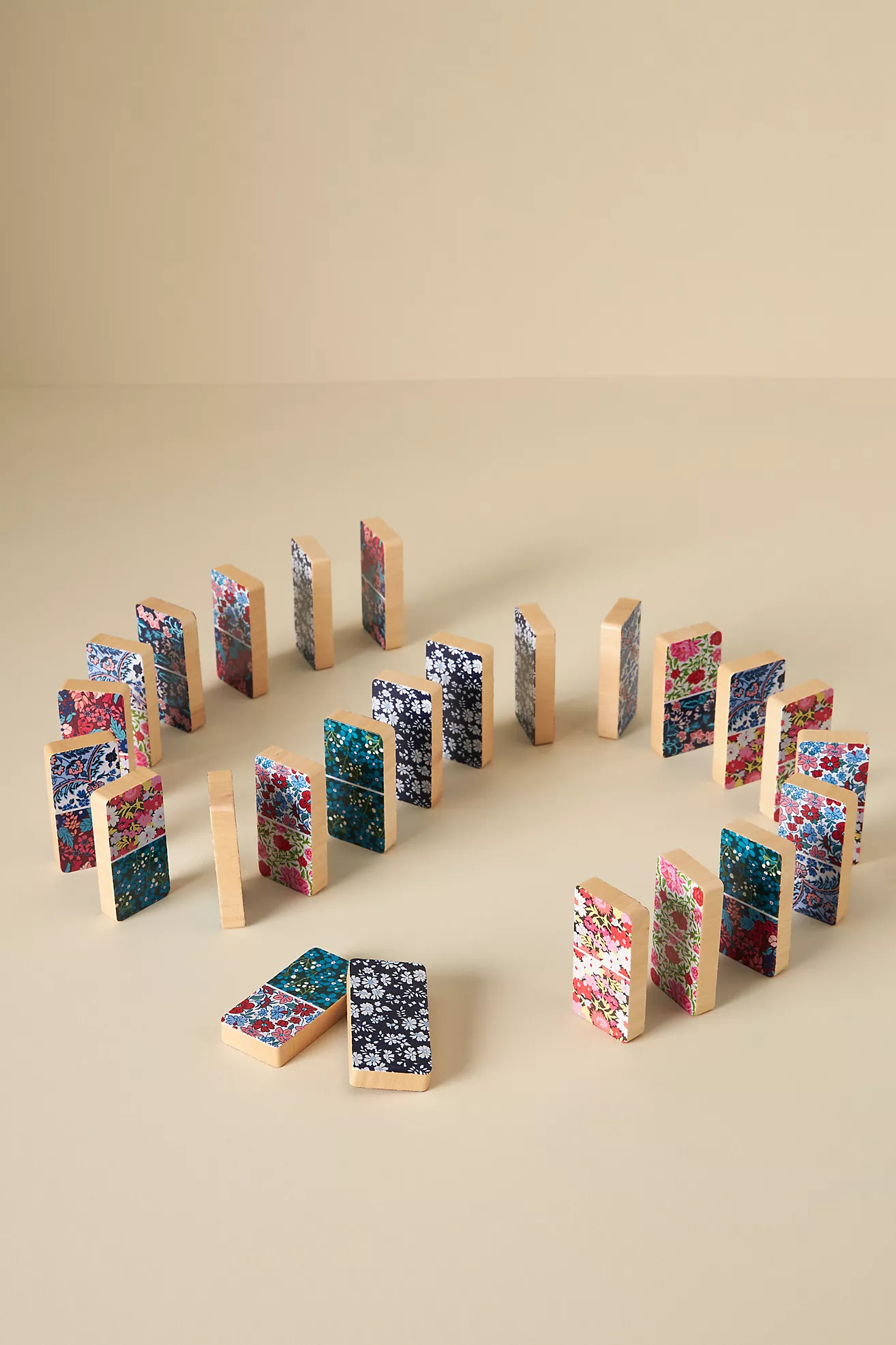 Liberty Floral Wood Domino Set | Anthropologie (US)