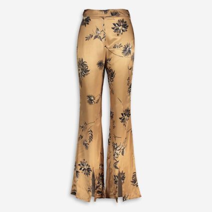 Brown Floral Flare Trousers | TK Maxx