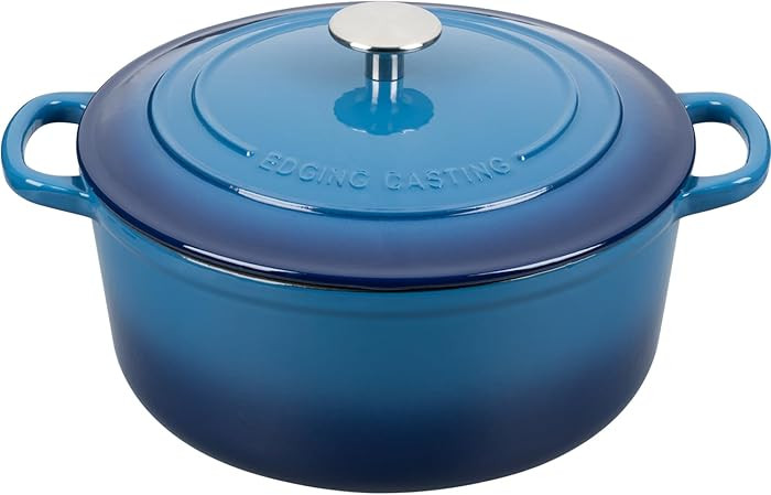 EDGING CASTING Enameled Cast Iron Dutch Oven Pot with Lid, 7 Quart, Round Dutch Ovens for Bread B... | Amazon (US)