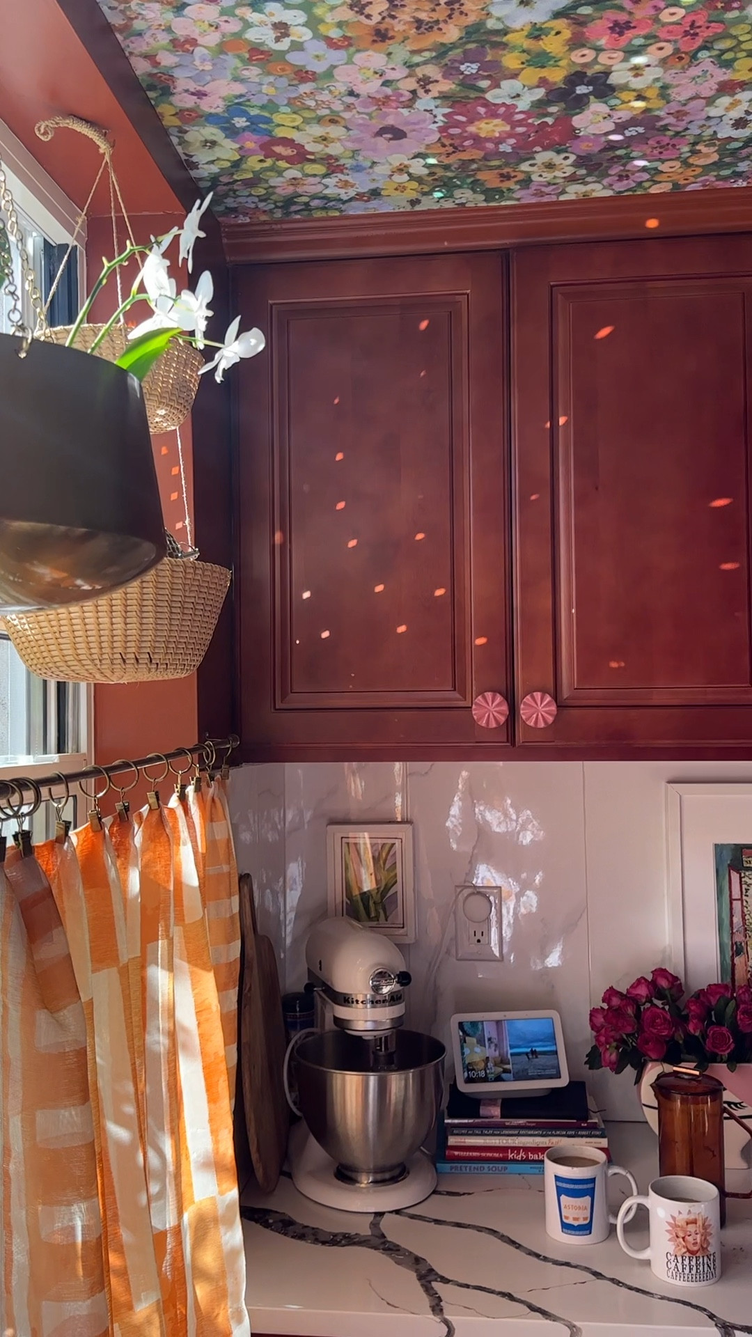 Eclectic kitchen decor with wallpaper ceiling and cute butterfly magnets

Colorful home decor, kitchen essentials, kitchen decor, kitchen organizing, kitchen, 

#LTKSaleAlert #LTKHome #LTKFindsUnder50