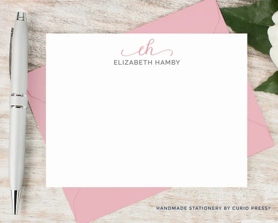 Personalized Notecard Set / Personalized Stationery Set / Stationary Note Card Set / Pretty Monog... | Etsy (US)
