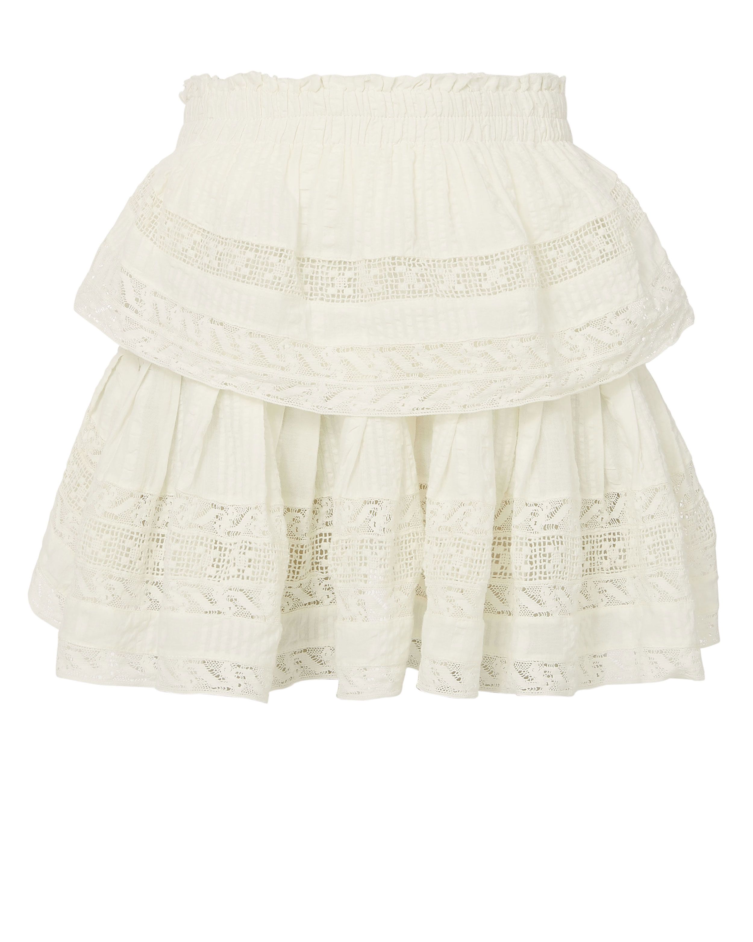 LOVESHACKFANCY Ruffle Mini Skirt White P | Intermix