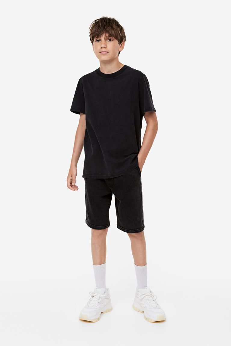 2-piece T-shirt and Shorts Set - Black - Kids | H&M US | H&M (US + CA)