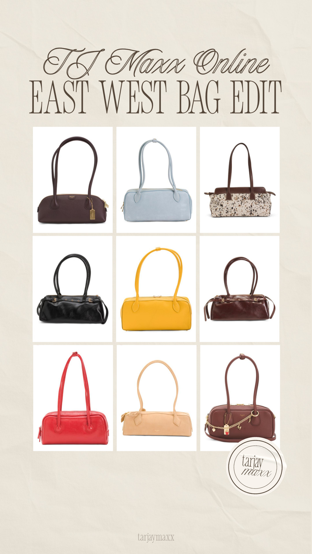 These east-west bags are so trendy right now and if you’ve been wanting an affordable option, TJ Maxx has some really cute ones online. I rounded up a few styles that just popped up!
spring outfits 2026, easter outfits women, spring dresses, date night outfits, vacation outfits beach, date night outfits, work outfits, plus size fashion, east west bag, east west handbag, shoulder bag trend, tj maxx bags, tj maxx online finds, trendy handbags, designer for less, tj maxx new arrivals 

 #LTKgrwm #LTKootd