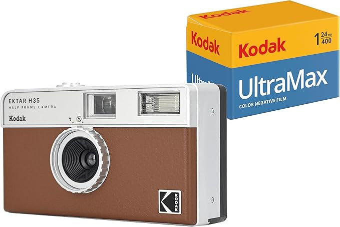 Kodak EKTAR H35 Half Frame Film Camera (Brown, Bundle with 24exp Film) | Amazon (US)