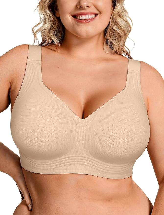 OEAK Womens Wireless Jelly Bras Plus Size Support Push Up Comfortable Bra | Amazon (US)