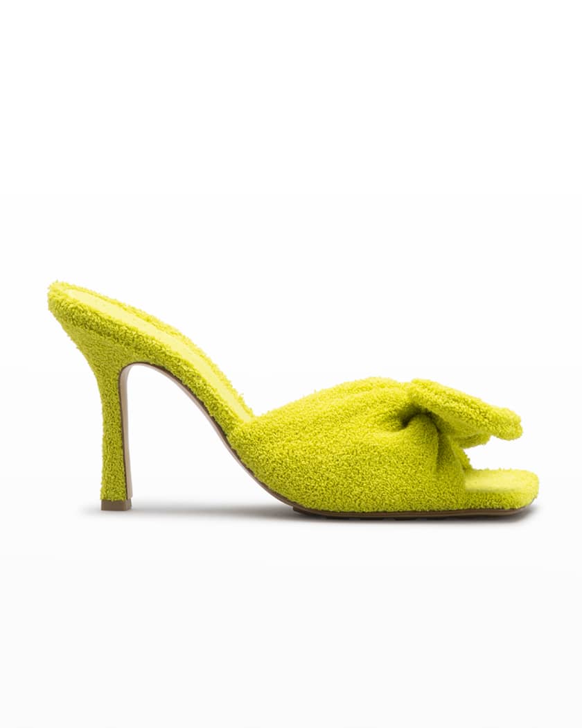 Bottega Veneta Easy Towel Bow Mule Sandals | Neiman Marcus