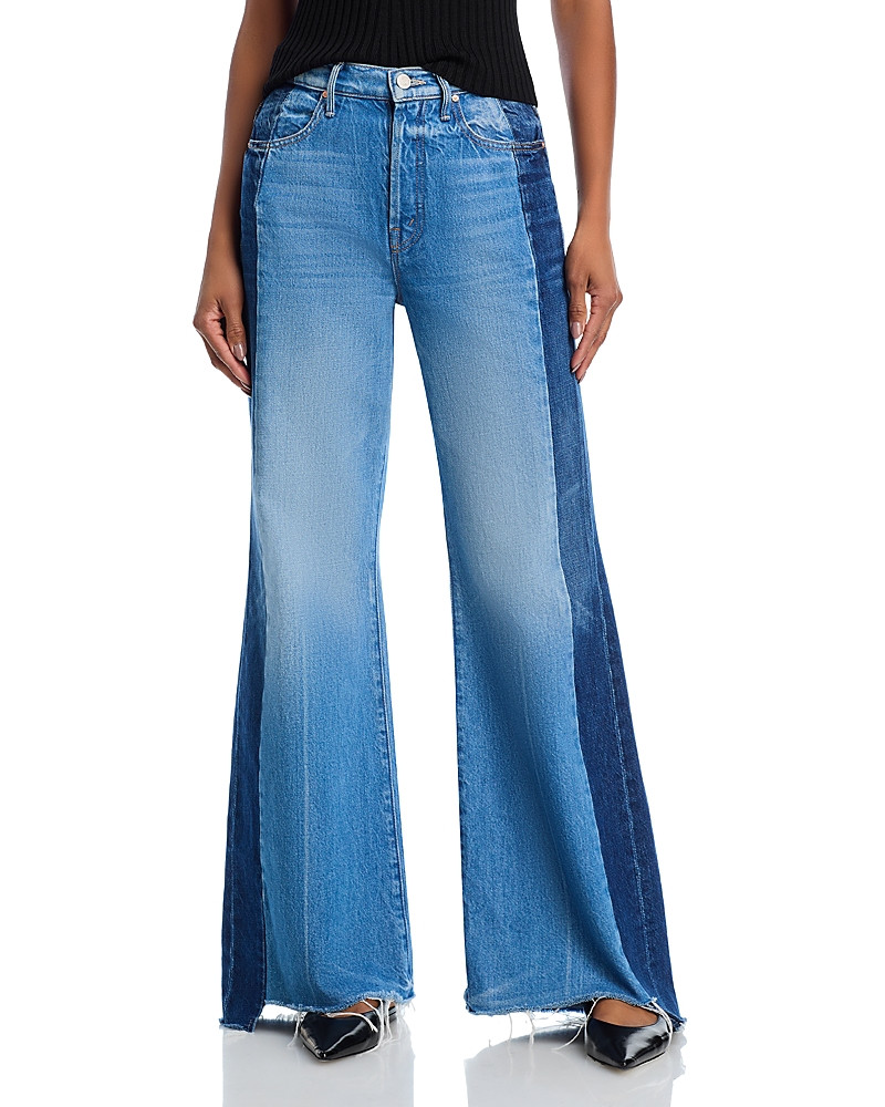 Mother The Tuxedo Sidestepper Sneak Fray High Rise Wide Leg Jeans in Double Stacked | Bloomingdale's (US)
