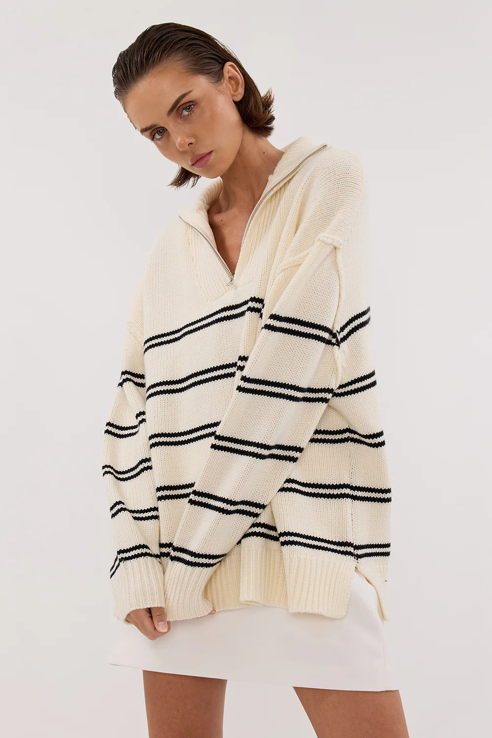 KATE CREAM STRIPE KNIT JUMPER | DISSH