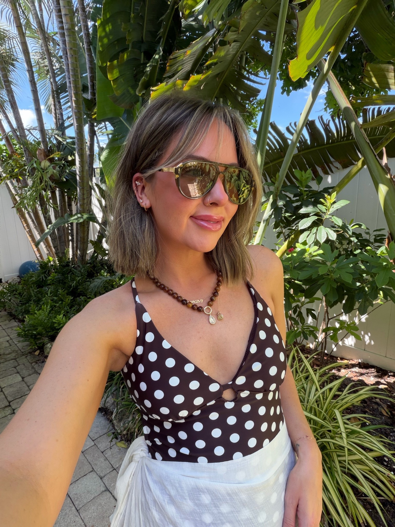 First day beach look🤎 polka dot suit with my sissy girl 😍 on Amazon and in a size medium. It’s so cute! 🌴 all accessories linked, too!

#LTKootd #LTKSeasonal #LTKTravel