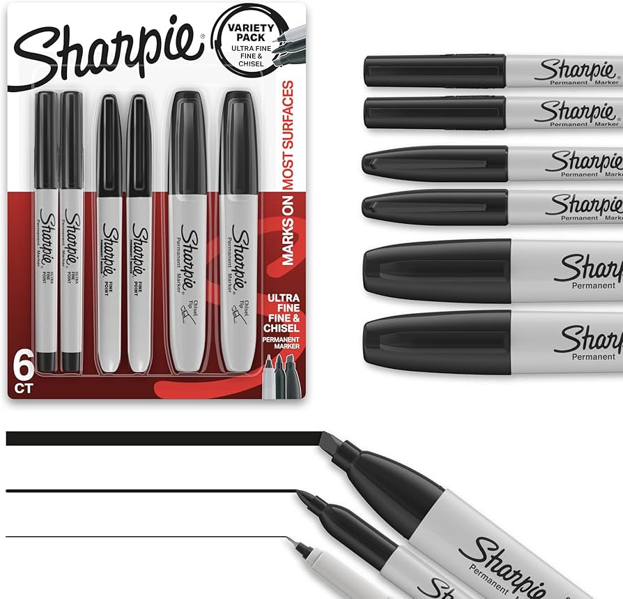 Sharpie Permanent Markers Variety Pack, Featuring Ultra-Fine, Chisel Tip, And Fine Tip Marker Set... | Amazon (US)