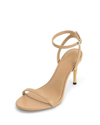 JW PEI Women's Alivia Gold Metal Heel Sandals - Khaki | Amazon (US)