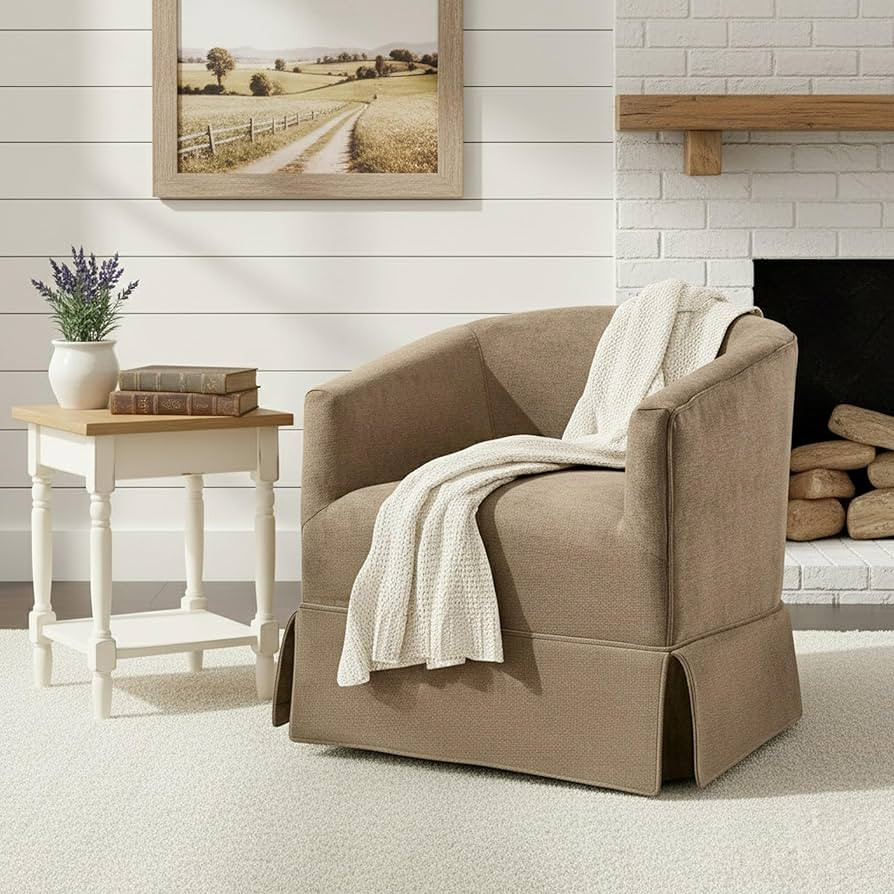 Swivel Barrel Chair,Mid Century Modern Swivel Accent Chair for Living Room, Round Armchair Corner... | Amazon (US)