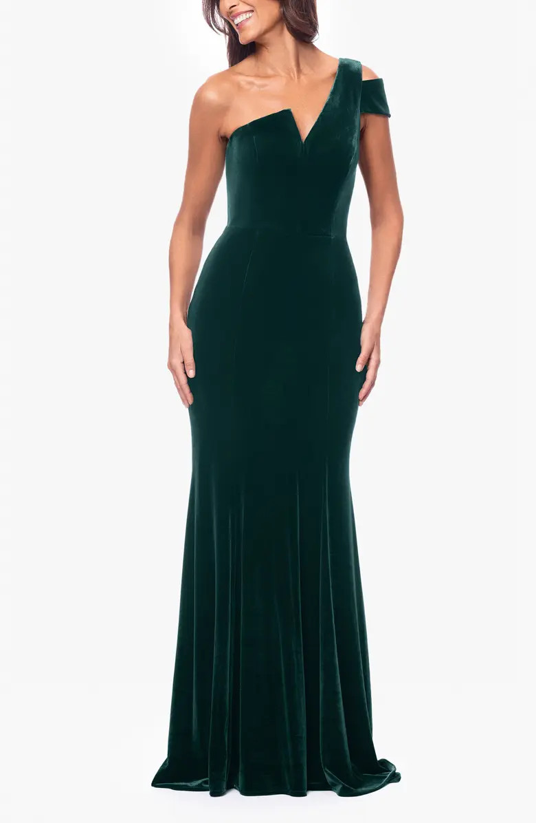 One-Shoulder Velvet Mermaid Gown | Nordstrom