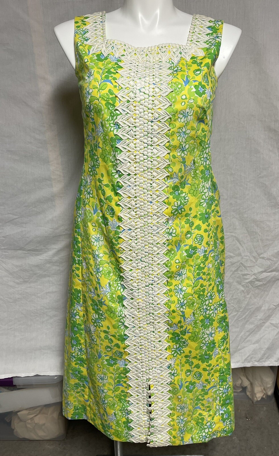 Vintage Lilly Pulitzer THE LILLY Yellow Green Blue Sleeveless Dress Sz 16  | eBay | eBay US