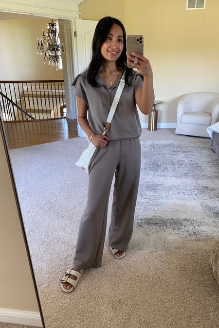 Travel outfit. Spring outfit. Summer outfit. Comes as a set- top seems to run true to size or slightly small, bottoms seem to run big. I’m 5’4 and had to fold over the waistband to get the best fit. 
Code HINTOFGLAM to save on jewelry  

Follow my shop @ahintofglameveryday on the @shop.LTK app to shop this post and get my exclusive app-only content!

#liketkit #LTKOver40 #LTKFindsUnder50 #LTKTravel
@shop.ltk
https://liketk.it/4FCcB