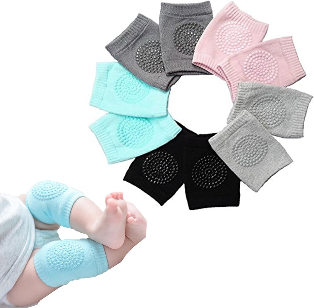 BOSONER Baby Crawling Anti-Slip Knee Pads,Unisex Baby Toddlers Kneepads 5 Pairs | Amazon (US)