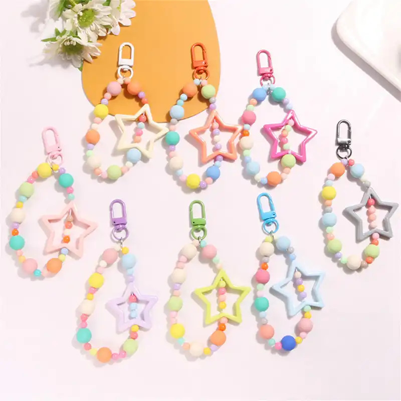 Dopamine Color Acrylic Beaded Wristlet Phone Lanyard Strap - Temu | Temu Affiliate Program