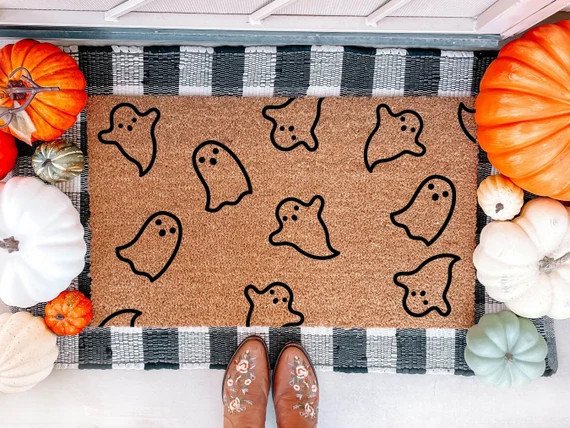Ghosts Doormat  Halloween Doormat  Welcome Mat  Halloween | Etsy | Etsy (US)